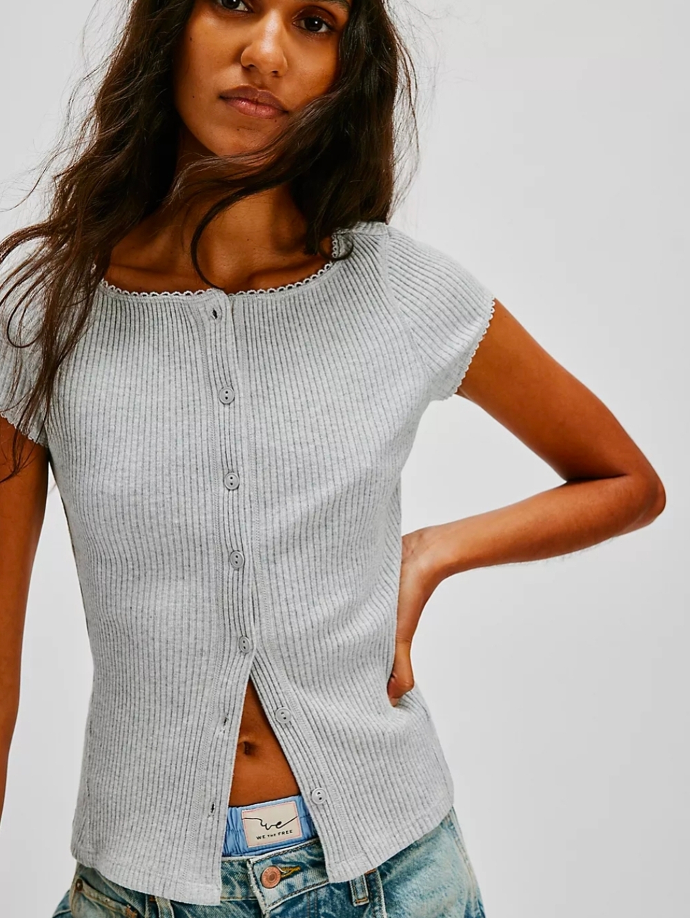 Free People Light Heather Gray Most Wanted Cardi | XS